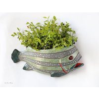 Handgemachte Keramik Fisch Vase Maritime Dekoration Handgemachte Keramik Fisch Vase Maritime Dekoration von KirillovShop