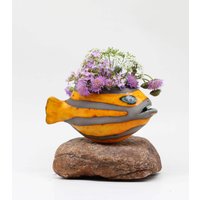 Kreativer Keramikfisch-Wandbehang, Handgemachte Vasenkunst, Auf Bestellung Gefertigt von KirillovShop