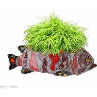 Wanddekorvasen, Keramikkunst, Hängender Blumentopf, Dekorative Vase, Handgemachter Fisch, Originales Einzigartiges Geschenk, 3D Wandkunst - Made To von KirillovShop