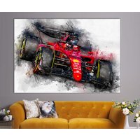 Carlos Sainz Auto Leinwand Druck, Wandkunst, F1 Raumdekor, Fan Geschenk, Sport Sainz von KiroDesignShop