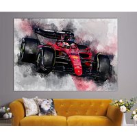 Charles Leclerc Auto Leinwand Druck, Wandkunst, F1 Room Decor, Fan Geschenk, Sport Wandkunst von KiroDesignShop