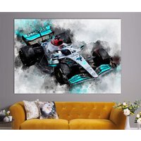 George Russell Auto Leinwand Druck, Room Decor, F1 Fan Geschenk, Sport Art, Geschenk von KiroDesignShop