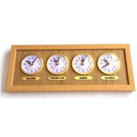 Holzlook Personalisierte Uhr Mit 4 Etiketten. Anhängern. Wanduhr. Wanduhr Mehreren Zonen. Individuelle Städte Zeit von KirpiArt