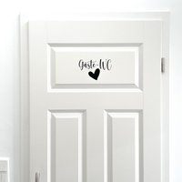 Türschild "Gäste - Wc Mit Herz" Selbstklebend Für Zimmertür/Schriftzug Deko von KirschbaumDesign