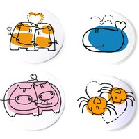 Liebestiere, Button, Magnet, Taschenspiegel Oder Flaschenöffner Liebestiere, Button, Magnet, Taschenspiegel Oder Flaschenöffner von KirschbluetenTsunami