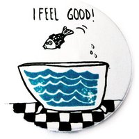 Magnet, Taschenspiegel, Button Oder Flaschenöffner, I Feel Good Fisch von KirschbluetenTsunami
