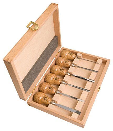 KIRSCHEN Werkzeuge 5697000 | Kerbschnitzsatz mit Birnenform im Holzkasten, 6-teilig von KIRSCHEN