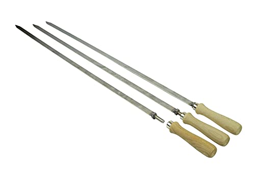 Edelstahl-Grill-Spieße Steckerlfisch Fischsteckerl Fleischspieße Spieß 3mm GESCHRAUBTER GRIFF (4) von Kirschner Metallbau