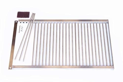 Kirschner Metallbau GRILLROST Maßanfertigung ZERLEGBAR 6mm - 8mm Stäbe Edelstahl Grill Rost rostfrei (Hakengriffe) von Kirschner Metallbau