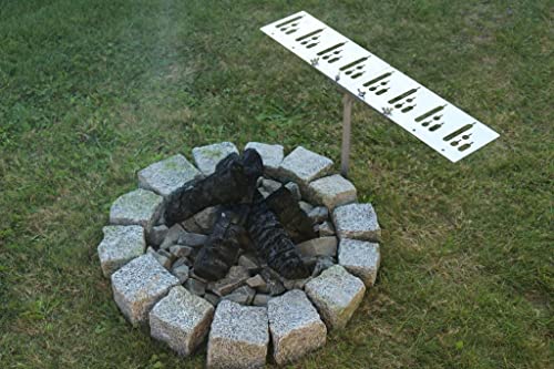 Kirschner Metallbau Spießhalter Steckerlfisch Grillaufsatz Fisch Halter Fischgrill VA Holzkohlegrill Gasgrill (Set 4 Montage mit Erdspieß (8-Fische)) von Kirschner Metallbau