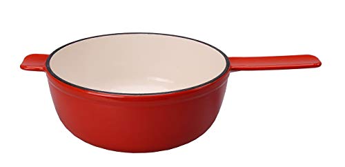 Kisag Fondue Caquelon Gusseisen Fonduetopf Käsefondue rot Kachel 20 cm 2,0 l von Kisag