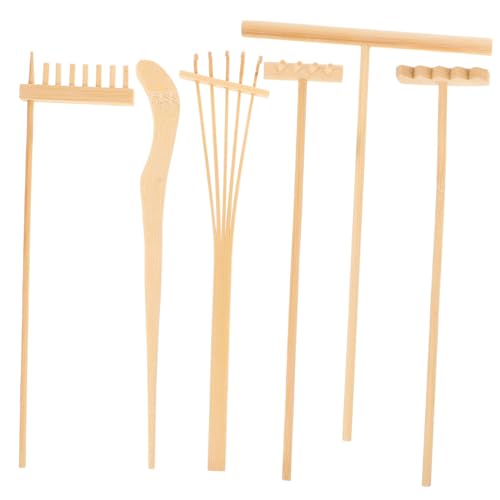 Kisangel 1 STK. Tee -Set -Sand -tablettzubehör Dekorative Hauszubehör Klein Sandkasten Rechen Schreibtisch Ornamente Gartenrake Zen-Sand-gartengeräte Bonsai Mini-rechen Zen Rechen Hölzern von Kisangel