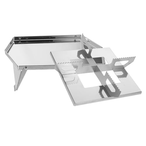 Kisangel 1 Satz Klappbarer Holzkohlegrillständer, Wok-stützring, Quadratisch, Gasherd, Brennerrostringe, Wok-pfannenständerhalter, Topfgestell, Herduntersetzer, Silberfarben von Kisangel