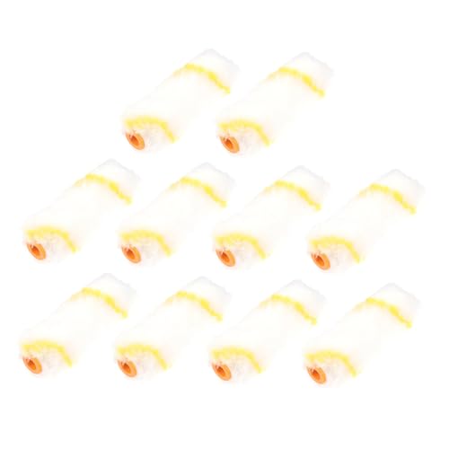 Kisangel 10 Stück Teiliges Farbwalzen aus Polyester für Wandfarbe Gleichmäßige Farbaufnahme Langlebig und Einfach zu Montieren als Wand malerbedarf ohne Griff von Kisangel