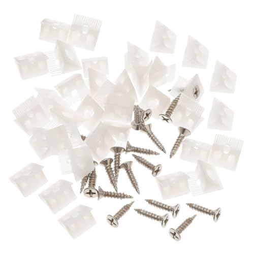 Kisangel 106 Stück Teiliges Schubladenboden verstärkungsset mit Weißen Bodenträgern und Schrauben Langlebige Kunststoffwinkel für Möbelreparatur Stabile Schrankverstärkung für Einlegeböden von Kisangel