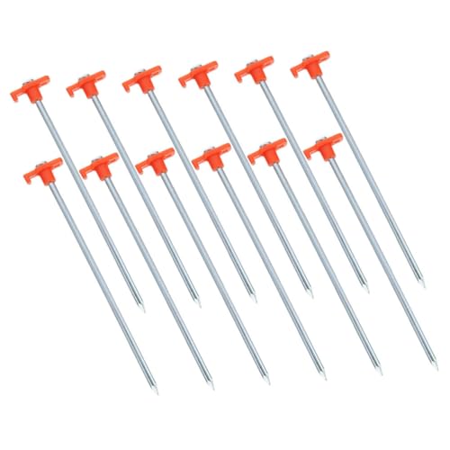 Kisangel 12 Stück Teiliges Verstärkte Zeltheringe aus Edelstahl Robuste Camping Bodenanker für Harte Böden und Sand Langlebige Erdnägel zur Sicheren Befestigung von Zelten und Markisen im von Kisangel