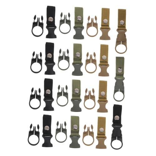 Kisangel 15 Stück Teiliges Outdoor Wasserflaschen Karabiner Clips aus Robustem Nylon Vielseitige Flaschenhalter für Camping Wandern Klettern und Radfahren in Schwarz Khaki von Kisangel