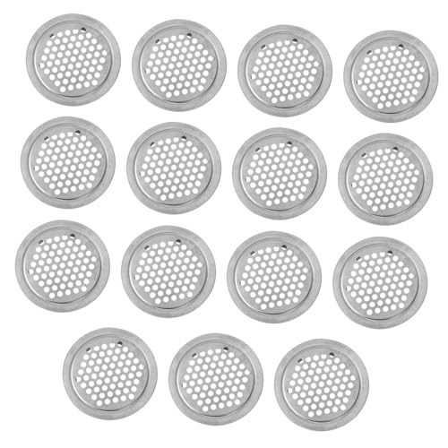 Kisangel 15 Stück Teiliges Runde Lüftungsgitter aus hochwertigem Metall Feines Maschennetz Einfache Montage für Schränke Belüftung und Wärmeableitung von Kisangel