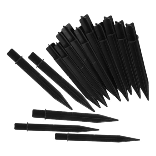Kisangel 15 Stück Teiliges Schwarze Kunststoff Erdspieße Robust Wetterfest für Gartenleuchten Wegeleuchten und Outdoor Lampen Sicherer Halt von Kisangel