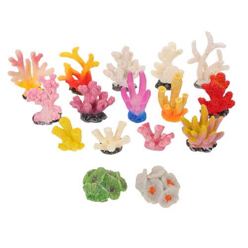 Kisangel 16 Stück Teiliges Künstliches Korallen- Detaillierte Mini Aquarium Dekoration Farbenfrohe Simulation Korallenriffe Fischbecken Nachhaltige Fischbehälter Accessoires von Kisangel