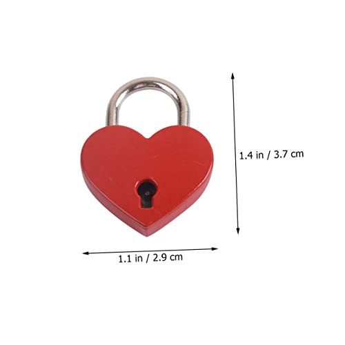 Kisangel 2 Sätze Herzförmiges Mini vorhängeschloss mit Schlüssel Kleines Liebesschloss für Tagebücher Gepäck und Schmuckkästchen Rote Liebe Schlösser für Geschenke von Kisangel