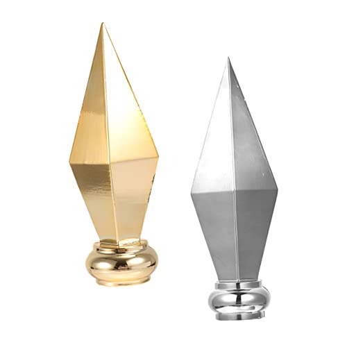 Kisangel 2 Stück Aluminium Fahnenmast Topper Teiliges Langlebig Wetterfest Dekorativ Flaggenmast Ersatzkopf für Büro und Feierlichkeiten Geeignet in Gold und Silber von Kisangel