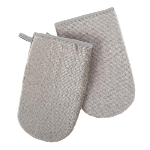 Kisangel 2 Stück Doppelseitige Haustierbürstenhandschuhe mit Elektrostatischer Haarentfernung für Katzen und Hunde Wiederverwendbare Fusselentferner für Kleidung Möbel Teppiche und Vorhänge von Kisangel