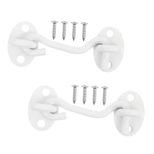 Kisangel 2 Stück Edelstahl Fenster sturmhaken Winddicht Robuster Cabin Hook Tür Fenstersicherung Wetterfest Thicken Türverschluss für Innen Außenbereich von Kisangel