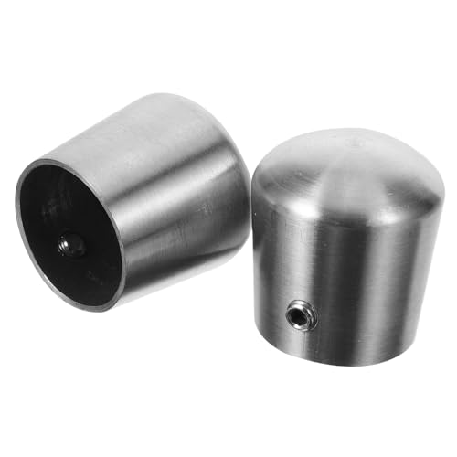 Kisangel 2 Stück Edelstahl Handlauf Endkappen Ømm Robuste Treppengeländer Stopfen mit Modernem Design Einfache Montage Passend für Handlaufpfosten Langlebige Dickwandige Abdeckkappen von Kisangel