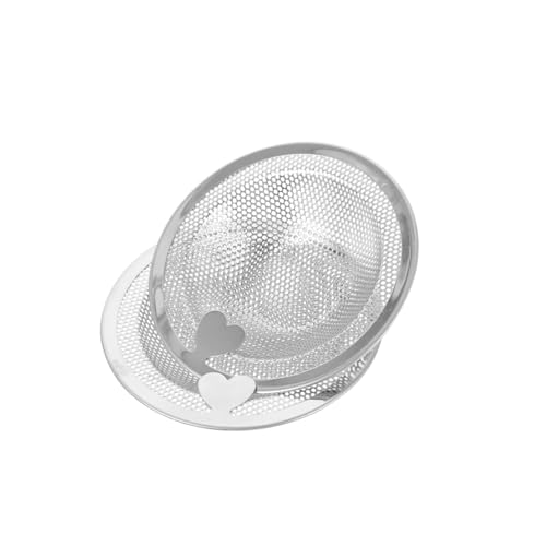 Kisangel 2 Stück Edelstahl Sieb für Spülbecken Herzförmiger Griff Feinmaschiges Filterkorb mit Hoher Durchflussrate Robust und Abnehmbar Verstopfungsschutz für Küchenabflüsse von Kisangel