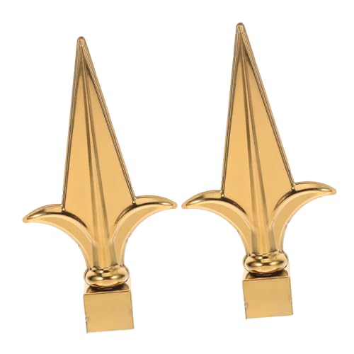 Kisangel 2 Stück Flagpole Topper Metall Goldfarben Garten Zaun Outdoor Fahnenmast Spitze Ersatz Zubehör Stilvolles Garten Ornament für Traditionelle und Moderne Dekoration von Kisangel