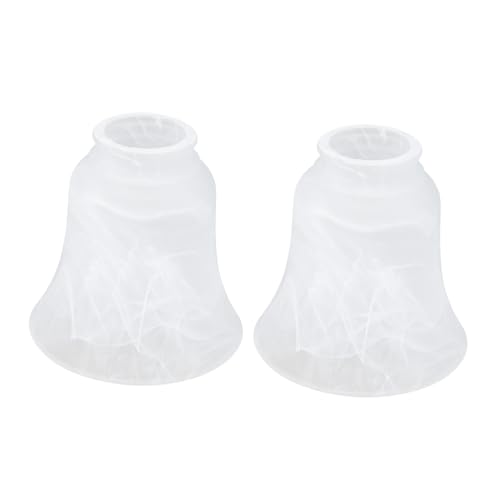 Kisangel 2 Stück Frostglas Lampenschirm Dekorative Glasabdeckung Mattierte Pendelleuchte Vintage Ersatzglas für Wohnzimmer Deckenleuchte Wandlampe Weiches Licht Schützend von Kisangel