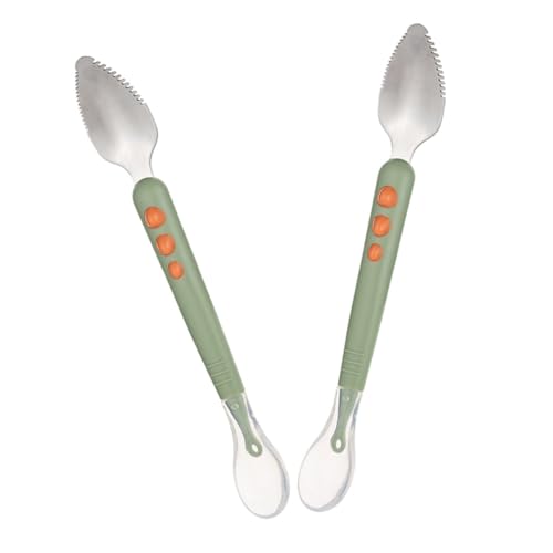 Kisangel 2 Stück Fütterungslöffel für Frucht und Breilöffel für Kleinkinder für Beikoststart und Selbstständiges Essen Langlebig und Leicht zu Reinigen von Kisangel