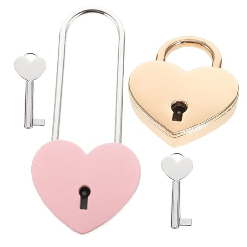 Kisangel 2 Stück Herzförmiges Kleines Vorhängeschloss Leichtes Kompaktes Schloss aus Geeignet für Rucksäcke Spinde Schmuckkästchen mit Einfachem Schlüssel Stilvoll und Tragbar von Kisangel