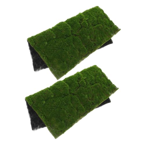 Kisangel 2 Stück Simulation Moos Rasen Kunstrasen für den Garten Künstliche Moosmatte gefälschter Moosgrasteppich Gartenmoosmatte künstlicher moosrasen gefälschter Grasteppich Plastik Grün von Kisangel