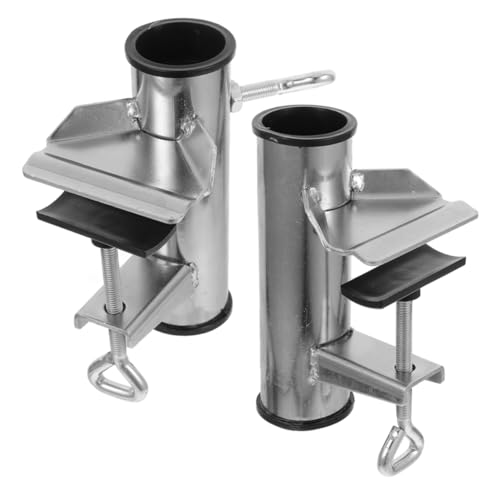 Kisangel 2 Stück Sonnenschirmhalter Balkongeländer Befestigungsclip Verstellbarer Outdoor Regenschirm Klemme Stabile Halterung für Terrasse Garten Strand Wetterfester Sonnenschirm von Kisangel