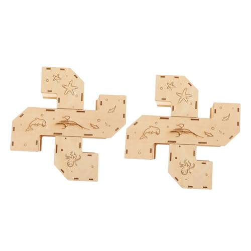 Kisangel 2 Stück Teiliges Hamstertunnel aus Holz Labyrinth für Kleine Haustiere Klettermöglichkeit und Versteck Fördert Bewegung und Stressabbau bei Hamstern Ratten und Nagerkäfig von Kisangel