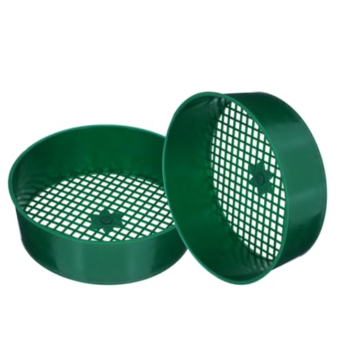 Kisangel 2 Stück Teiliges Leichtes Bodensieb aus PP Rundes Gartensieb mit Feinem Netz Manuelles Sieb für Erde Kompost und Steine für Gartenarbeit und Bodenaufbereitung von Kisangel