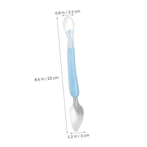 Kisangel 2 Stück Teiliges mit Edelstahl Silikonlöffel Weicher Doppelköpfiger Breilöffel für Obst und Beikost Leicht Langlebig frei Geeignet für Kleinkinder und Junge Mädchen von Kisangel