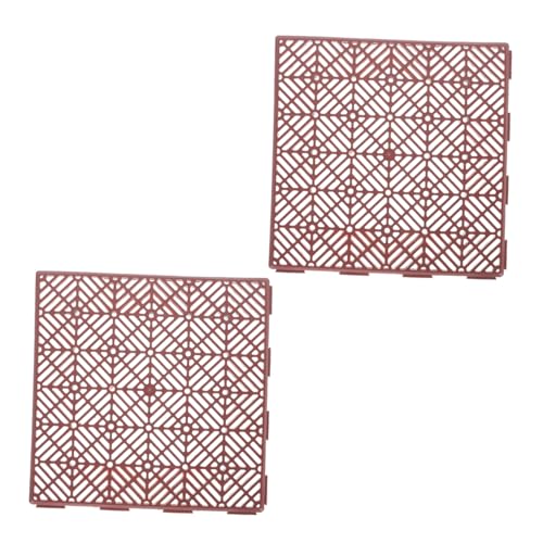 Kisangel 2 Stück Teiliges rutschfeste Gartenteppiche aus Robustem Kunststoff Wetterfeste Outdoor Bodenfliesen mit Dekorativem Muster Langlebige Gartenmatten für Terrasse und Balkon von Kisangel