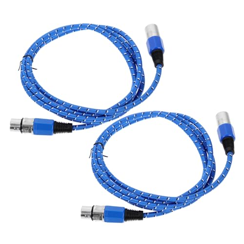 Kisangel 2 Stück Xlr Mikrofonkabel Polig mit Robustem Blauen Nylongeflecht Flexibel und Langlebig Geeignet für Mischpult und Soundkonsole von Kisangel