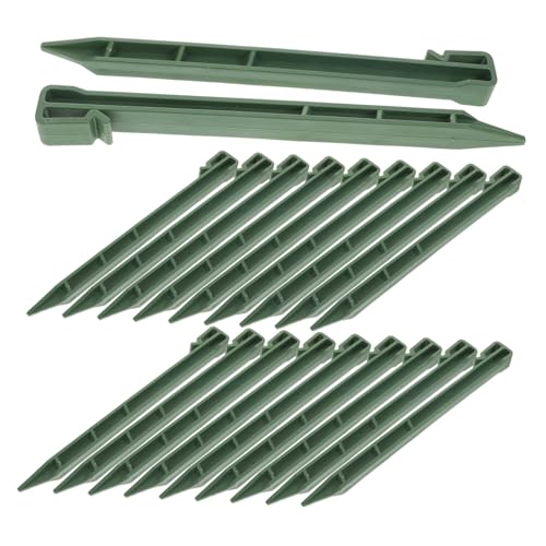 Kisangel 20 Stück Robuste Zeltheringe Kunststoff für Outdoor Camping Erdnägel für Zeltfixierung Sand und Gartenanwendungen Grün Leicht und Wiederverwendbar von Kisangel
