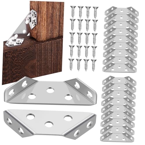 Kisangel 20 Stück Teiliges Edelstahl Winkelverbinder mit Schrauben Trapezförmige Eckklammern für Möbelbau Stabile Eckhalterungen für Holzregale Schränke Tische und Reparaturen Kisangel 20 Stück Teiliges Edelstahl Winkelverbinder mit Schrauben Trapezförmige Eckklammern für Möbelbau Stabile Eckhalterungen für Holzregale Schränke Tische und Reparaturen von Kisangel