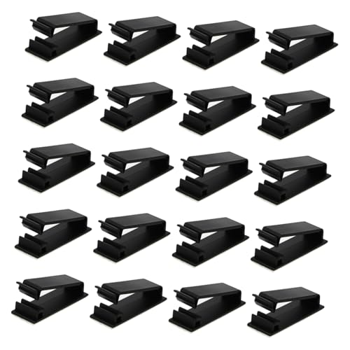 Kisangel 20 Stück Teiliges Kabel Selbstklebende Kabelclips aus Hochwertigem Nylon für Kabelhalterung und Kabelführung Vielseitig Einsetzbar für Büro Zuhause und Datenzentrum von Kisangel
