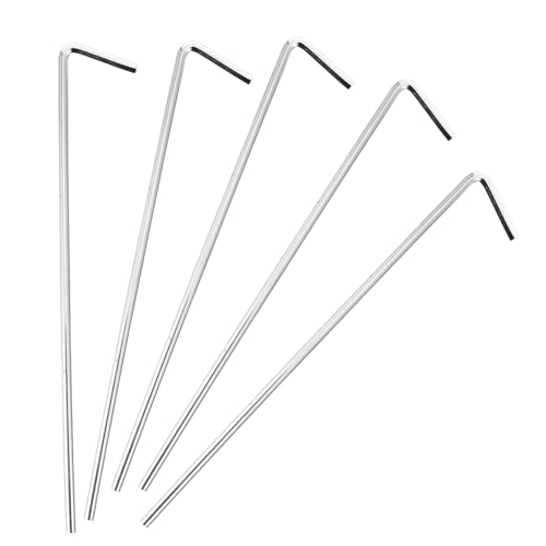 Kisangel 20 Stück Zeltheringe Gebogenem Haken Verzinkt Widerstandsfähig und Stabil für Campingzelt Pavillon Plane für Harten und Weichen Boden Robuste Zeltbefestigung von Kisangel