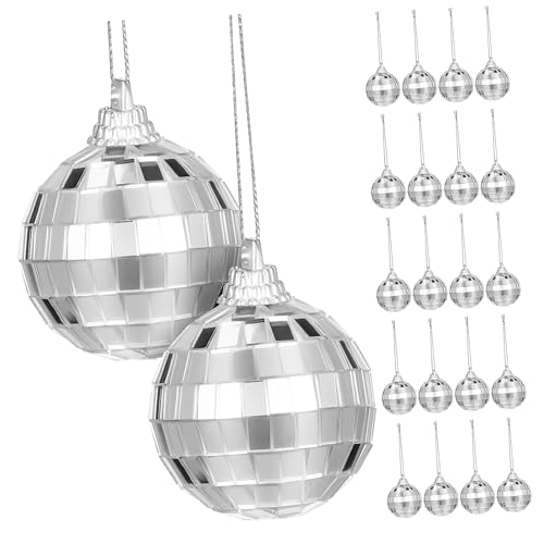 Kisangel 24stücke Disco-spiegelkugel Für Party Hängende Kleine Discokugeln Mit Reflektierender Oberfläche Geeignet Als Wand Und Raumdekor Für Weihnachtsbaum-Ornament von Kisangel