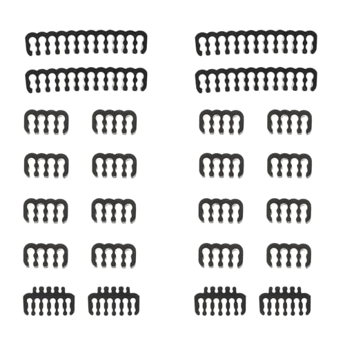 Kisangel 24 Stück Teiliges Kabelmanagement komplettset mit Robusten Kabelkämmen für Verlängerungskabel Effiziente PC kabelorganisation Stabiler Kabelhalter für Ordentliche Stromkabel im von Kisangel