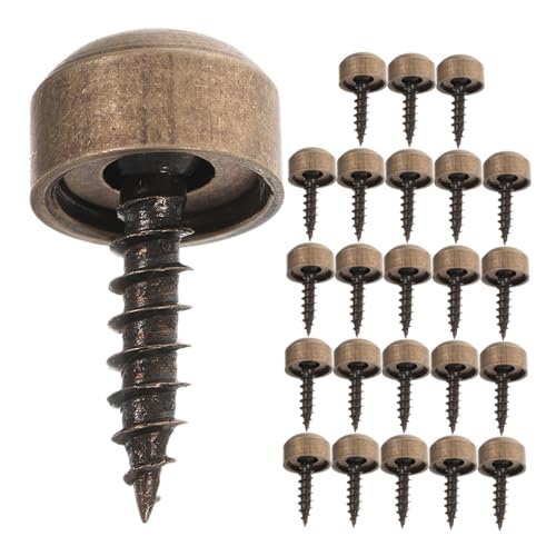 Kisangel 24 Stück Teiliges Kupfer dekorschrauben mit Gebogenen Abdeckkappen Selbstschneidend Dekorativ und Schützend Geeignet für Möbel Spiegel Einrichtungsgegenstände und Vielseitige von Kisangel