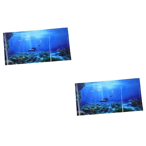 Kisangel 2St Aquarium Hintergrundpapier Meeresdekor selbstklebendes Aquarienbild Aquarium rückwand Aquarium Poster Aufkleber Aquarium-Bildverzierung Aquarium dekoratives Bild verdicken von Kisangel