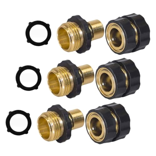 Kisangel 3 Satz Messing Gartenschlauch Schnellverbinder Männlich und Weiblich Auslaufsicher Werkzeugfrei für Effiziente Gartenbewässerung und Reinigung Kisangel 3 Satz Messing Gartenschlauch Schnellverbinder Männlich und Weiblich Auslaufsicher Werkzeugfrei für Effiziente Gartenbewässerung und Reinigung von Kisangel